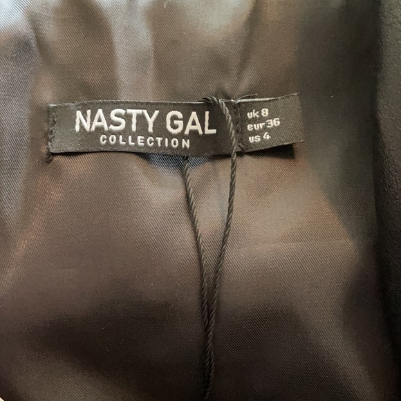 Nasty Gal It’s a Long Ride oversized black faux - Picture 5 of 7